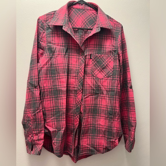 Blackmilk Tops - BlackMilk pink Tartan shirt